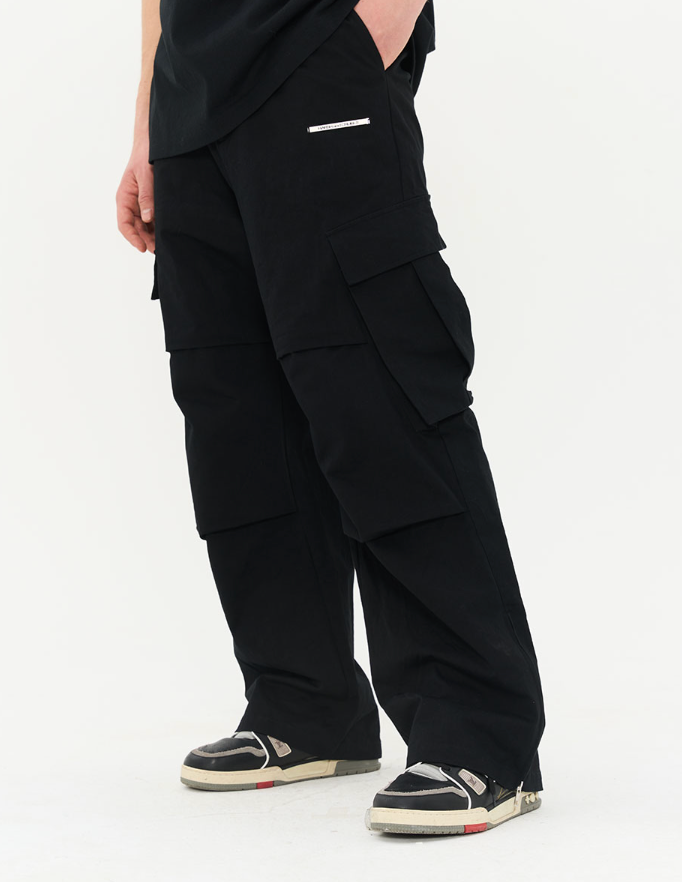 Harsh and Cruel Irregular Pleated Carabiner Loose Trousers