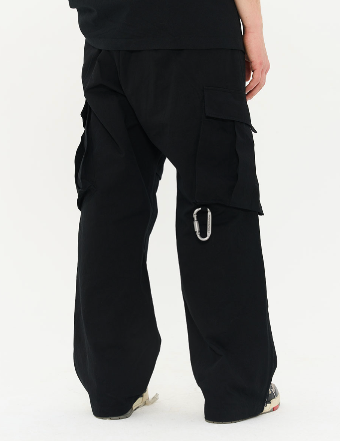 Harsh and Cruel Irregular Pleated Carabiner Loose Trousers