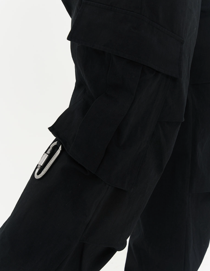 Harsh and Cruel Irregular Pleated Carabiner Loose Trousers