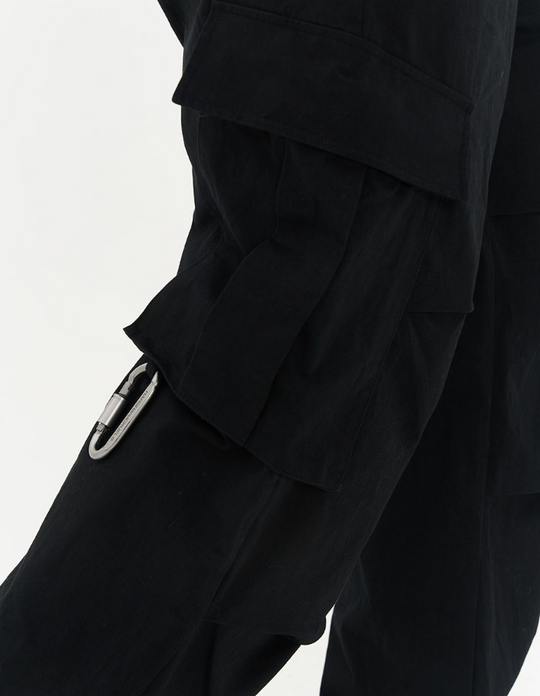 Harsh and Cruel Irregular Pleated Carabiner Loose Trousers