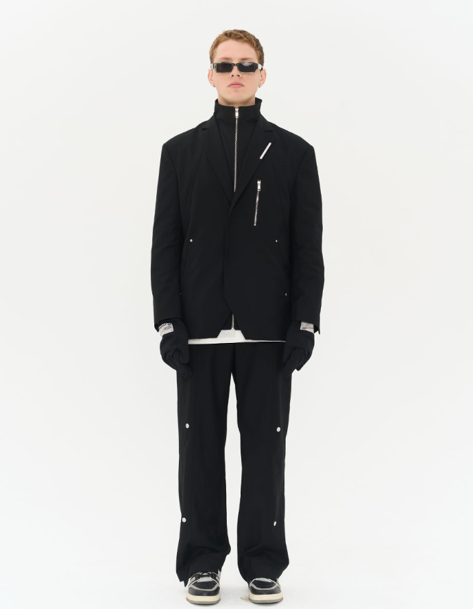 Harsh and Cruel Magnetic Buttons Stitching Loose Trousers