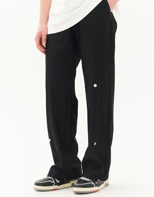 Harsh and Cruel Magnetic Buttons Stitching Loose Trousers