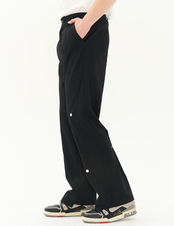 Harsh and Cruel Magnetic Buttons Stitching Loose Trousers