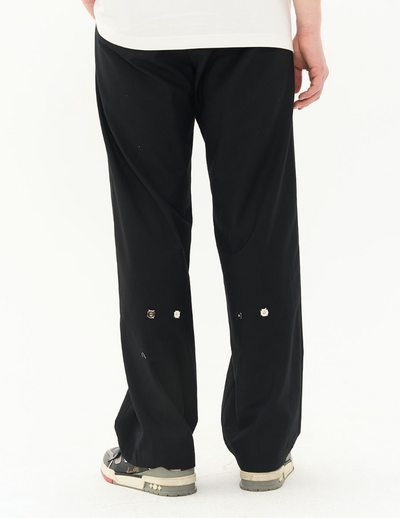 Harsh and Cruel Magnetic Buttons Stitching Loose Trousers