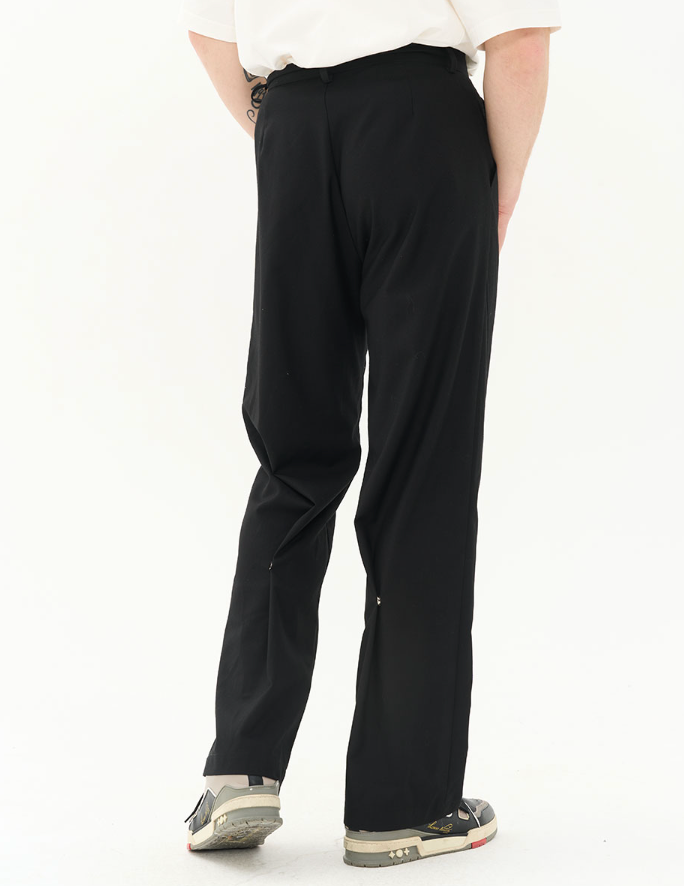 Harsh and Cruel Magnetic Buttons Stitching Loose Trousers