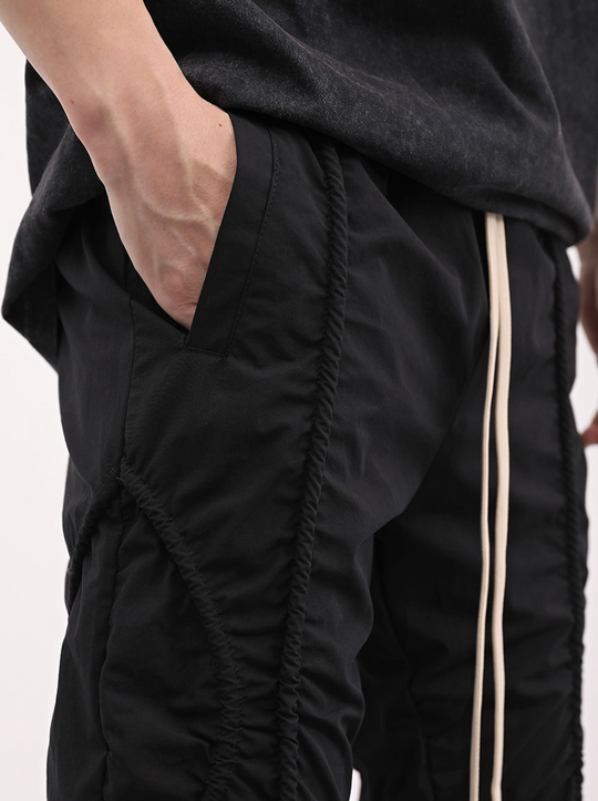 F3F Select Irregular Pleats Micro Flare Pants