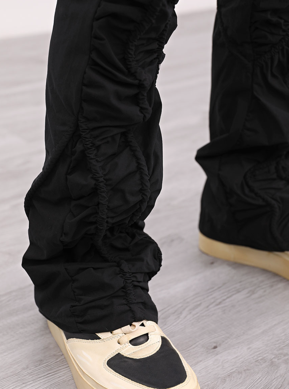 F3F Select Irregular Pleats Micro Flare Pants