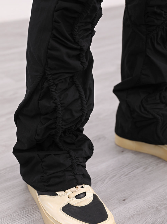 F3F Select Irregular Pleats Micro Flare Pants