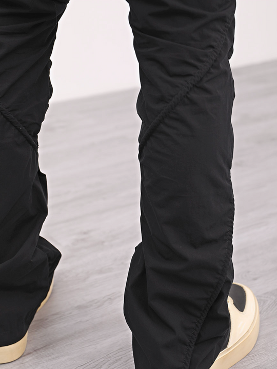 F3F Select Irregular Pleats Micro Flare Pants