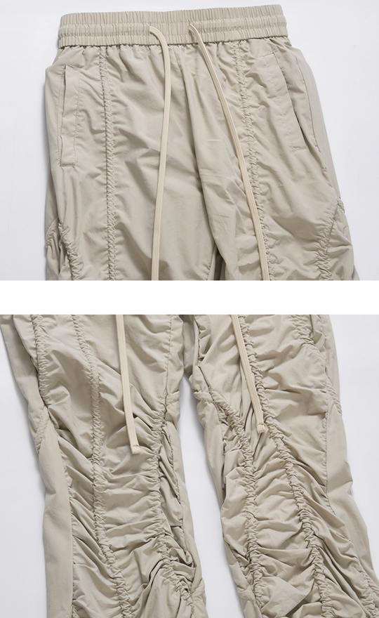 F3F Select Irregular Pleats Micro Flare Pants