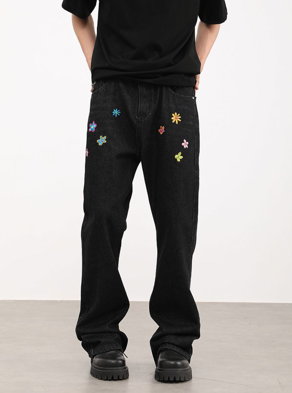 F3F Select Washed Old Embroidered Denim Jeans