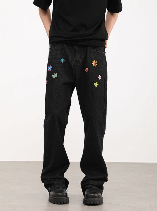 F3F Select Washed Old Embroidered Denim Jeans