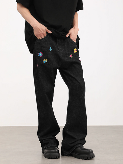F3F Select Washed Old Embroidered Denim Jeans