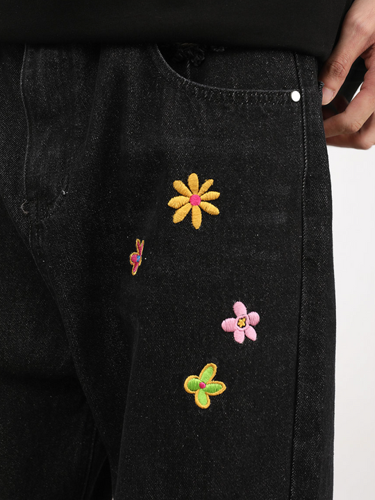 F3F Select Washed Old Embroidered Denim Jeans