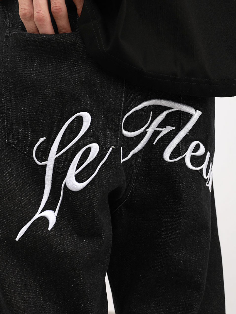 F3F Select Washed Old Embroidered Denim Jeans