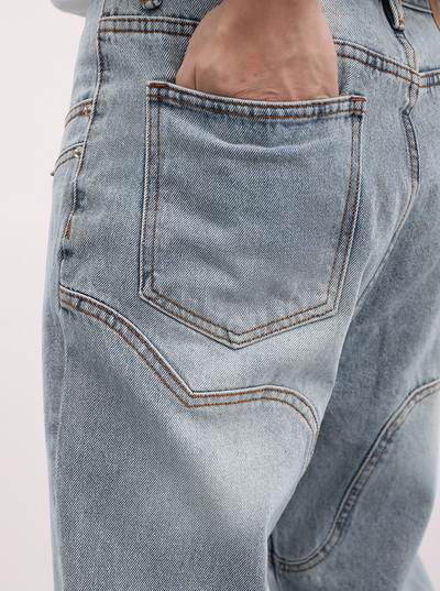 F3F Select Washed Old Patchwork Denim Jeans