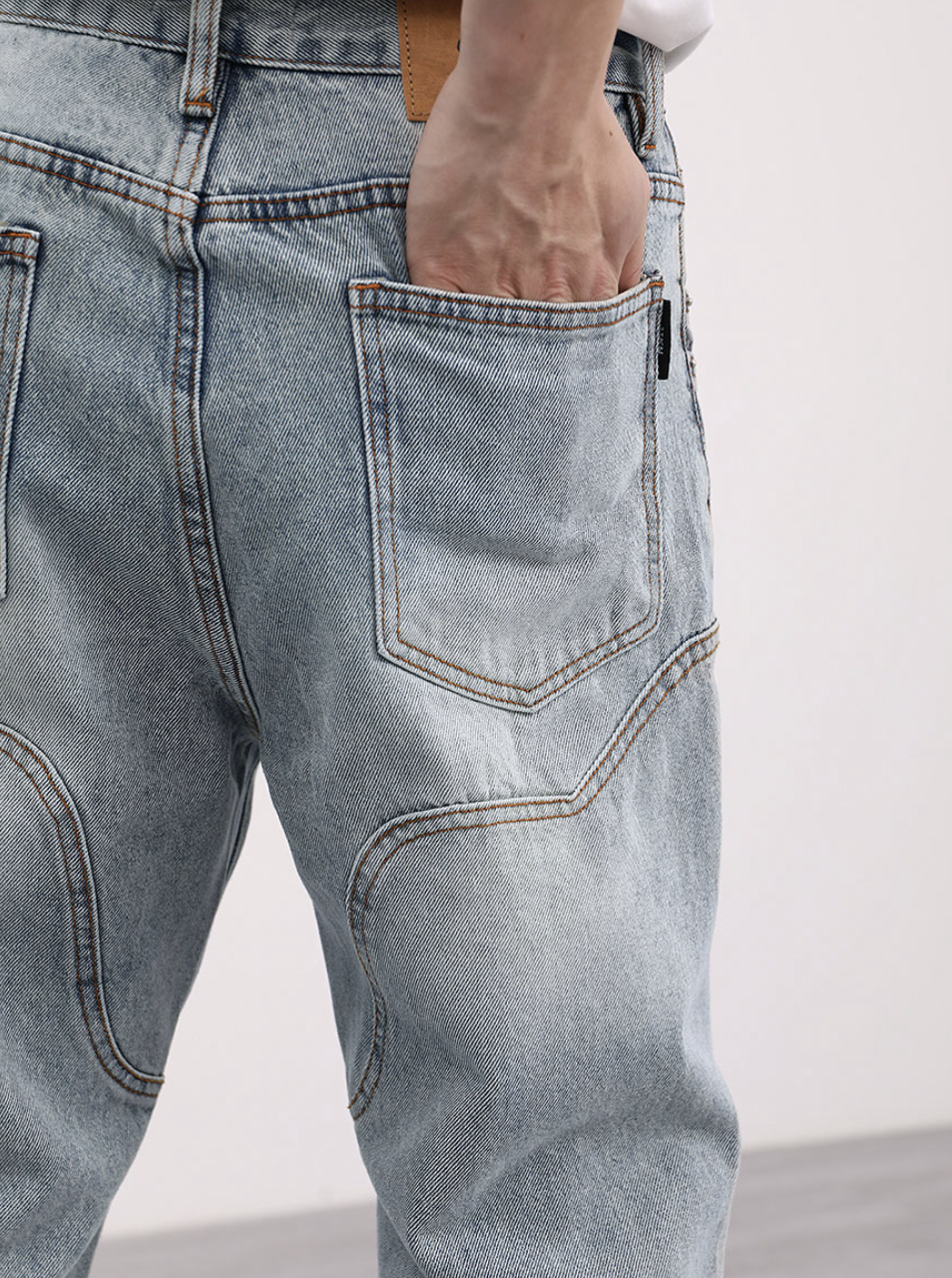 F3F Select Washed Old Patchwork Denim Jeans