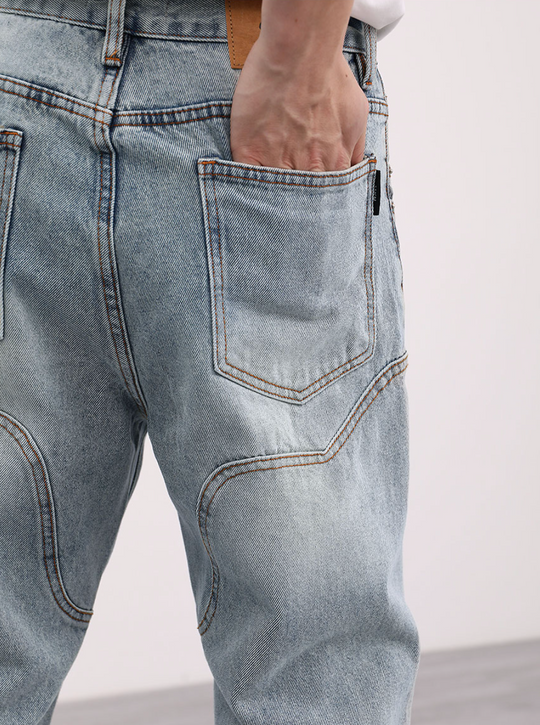F3F Select Washed Old Patchwork Denim Jeans