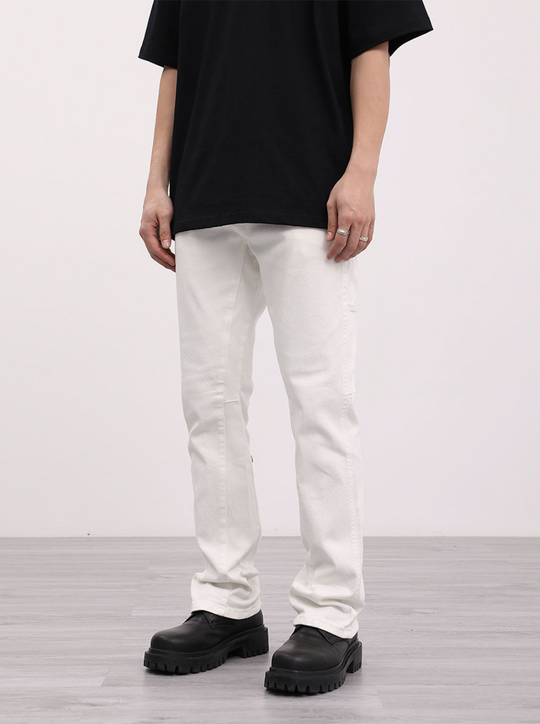 F3F Select Patchwork Leg Button Adjustment Micro Flare Denim Jeans