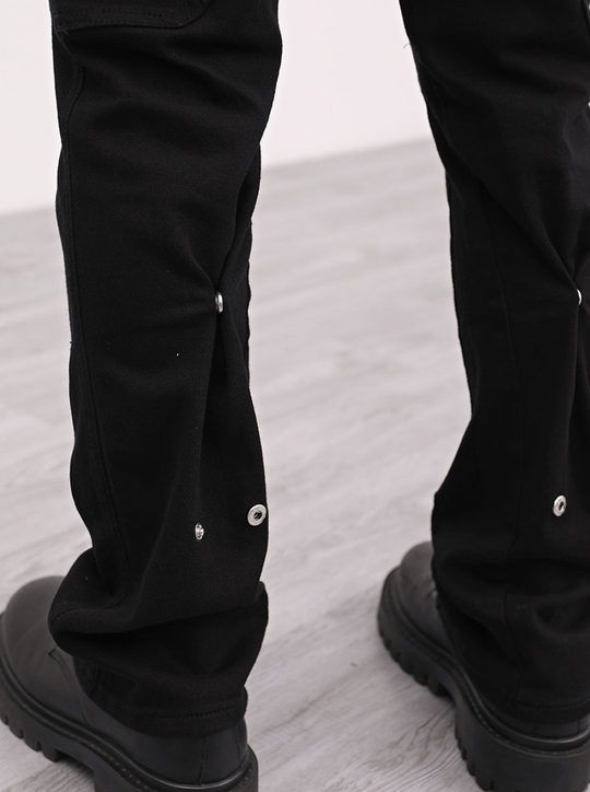 F3F Select Patchwork Leg Button Adjustment Micro Flare Denim Jeans