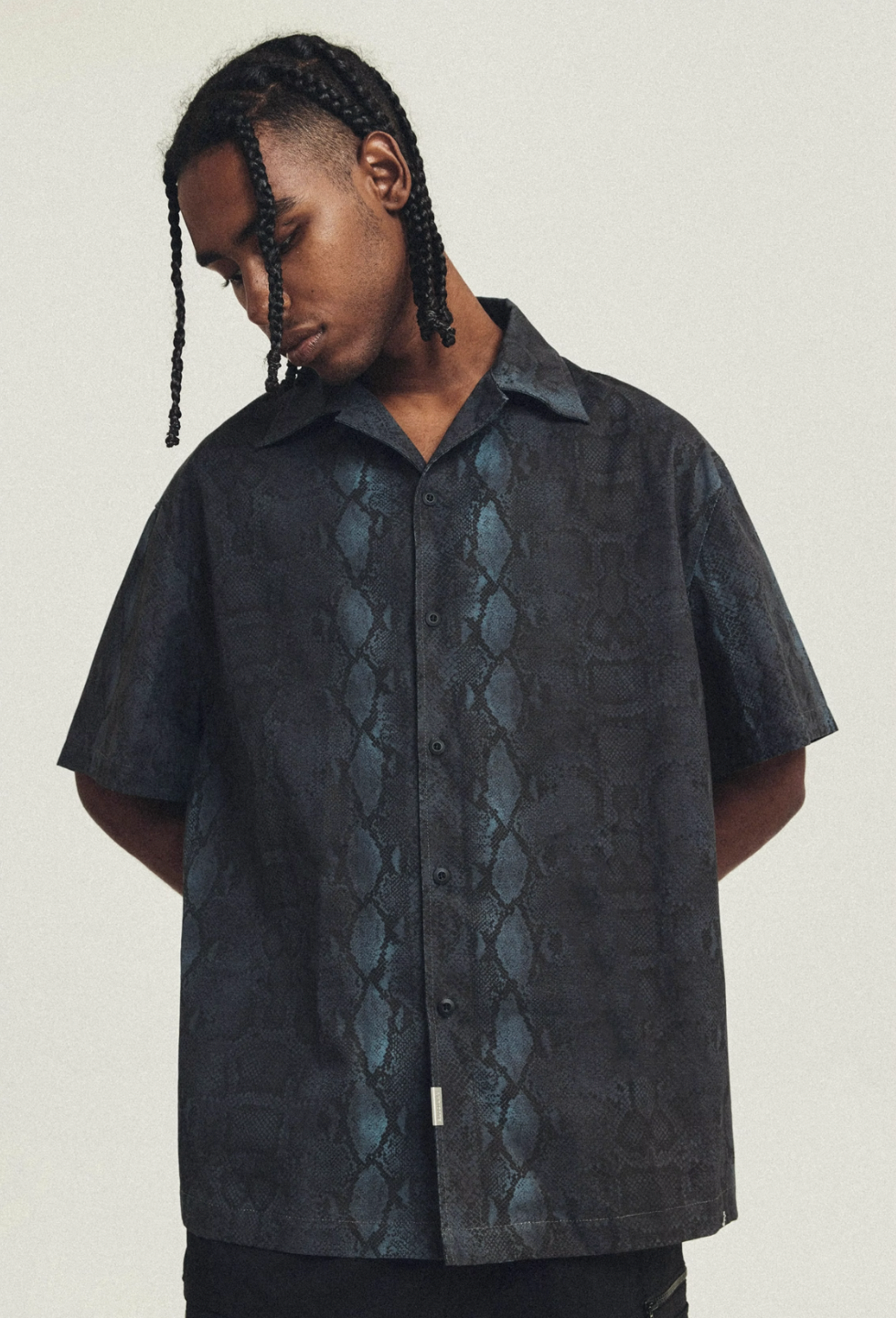 ANTIDOTE Cuban Collar Short Sleeve Shirt