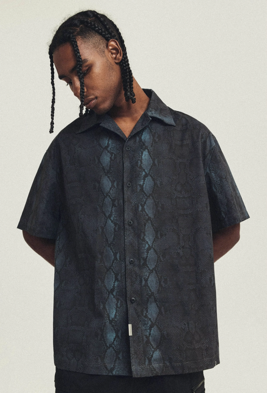 ANTIDOTE Cuban Collar Short Sleeve Shirt