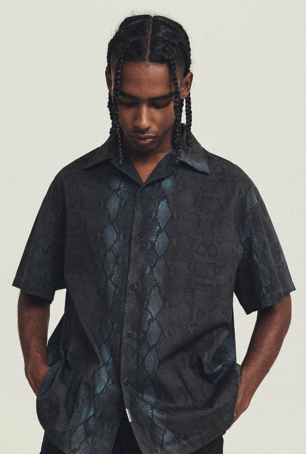 ANTIDOTE Cuban Collar Short Sleeve Shirt