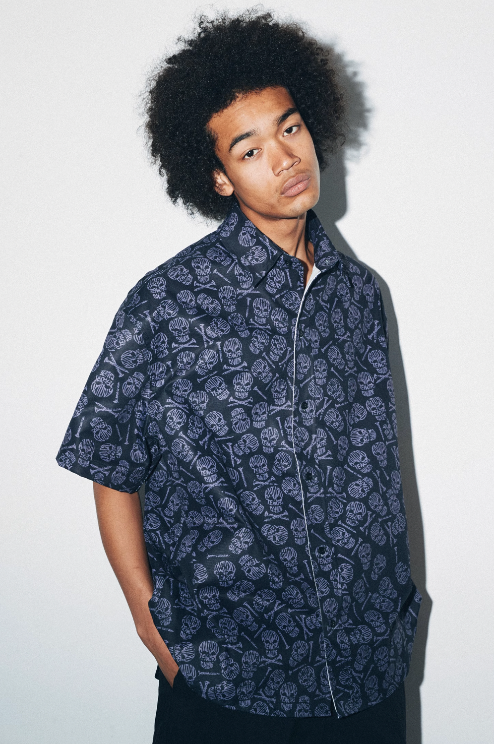 ANTIDOTE Skull Print Short Sleeve Shirt