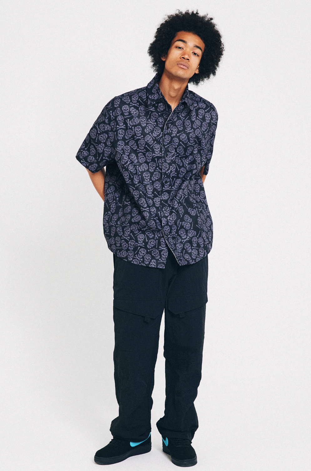 ANTIDOTE Skull Print Short Sleeve Shirt