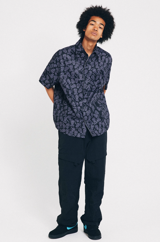 ANTIDOTE Skull Print Short Sleeve Shirt