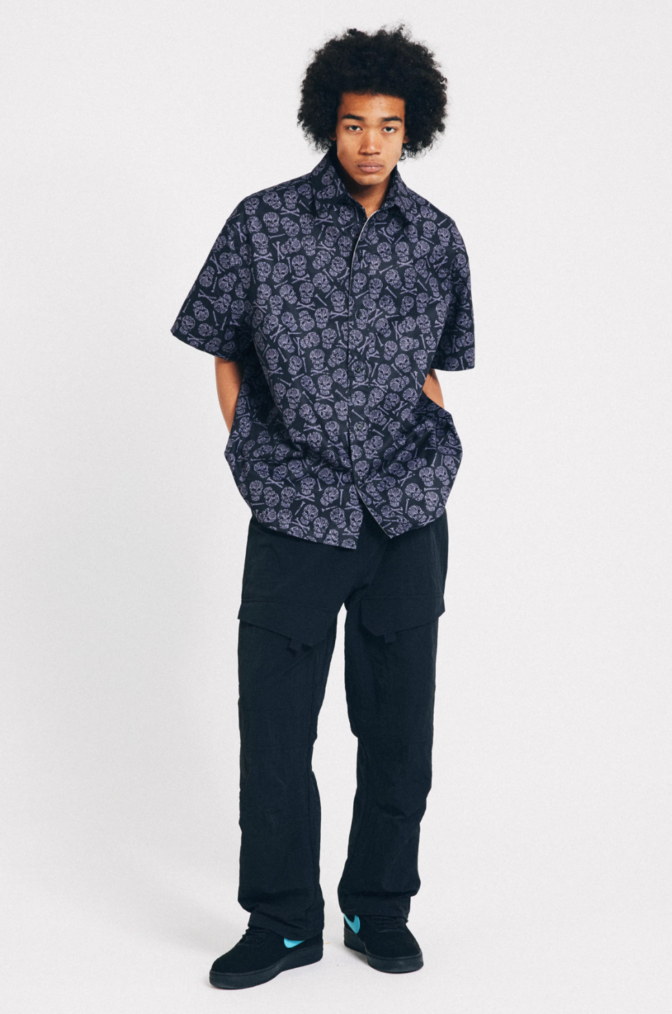 ANTIDOTE Skull Print Short Sleeve Shirt