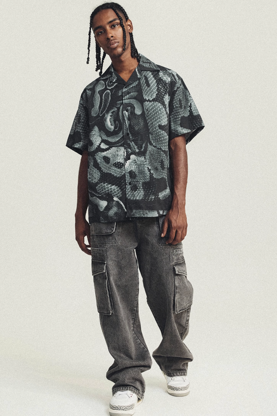 ANTIDOTE Python Print Short Sleeve Shirt