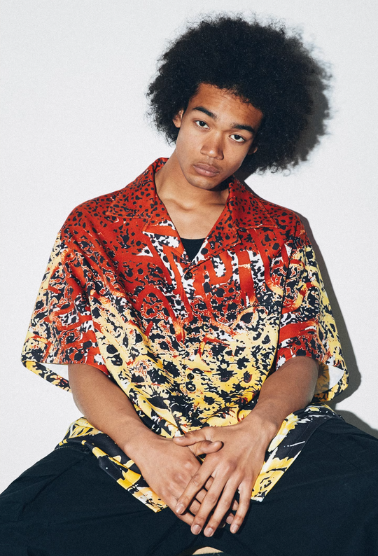 ANTIDOTE  Hawaiian Flower Short Sleeved Cuban Shirt