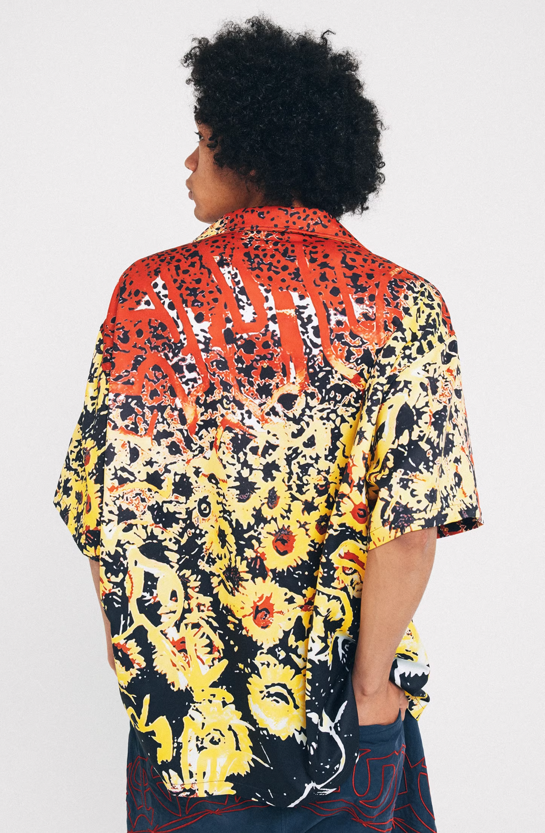 ANTIDOTE  Hawaiian Flower Short Sleeved Cuban Shirt