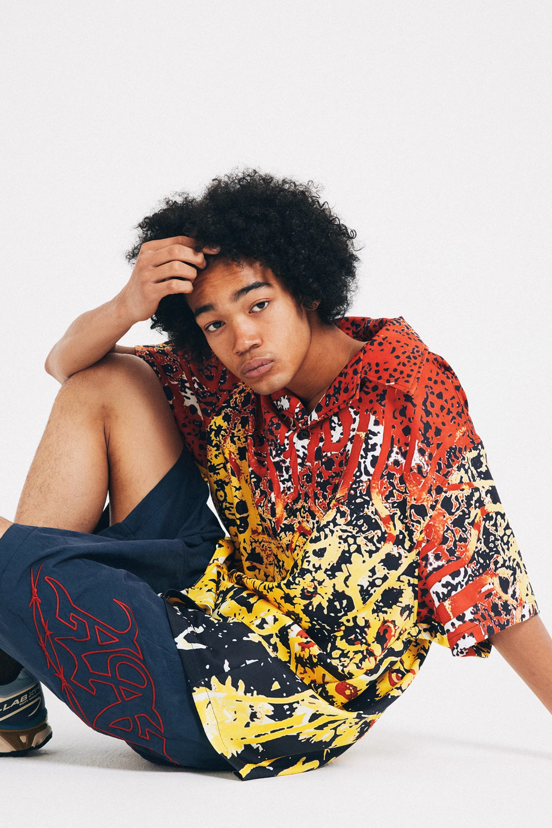 ANTIDOTE  Hawaiian Flower Short Sleeved Cuban Shirt