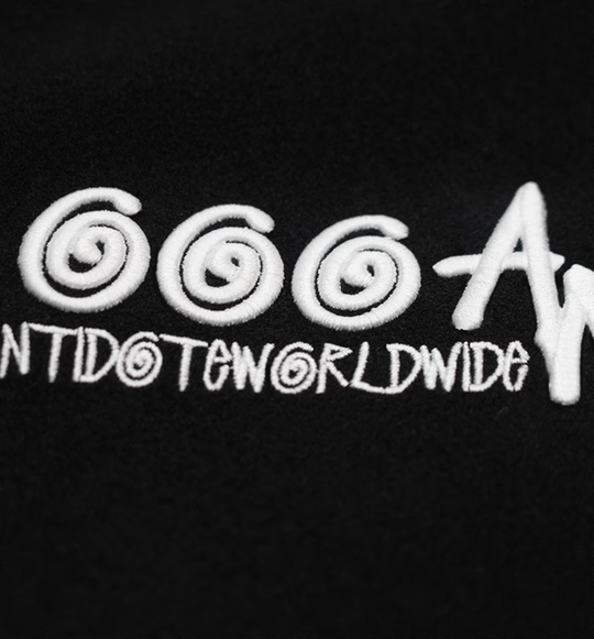 ANTIDOTE Embroidered Graffiti Letters Slogan Baseball Jacket