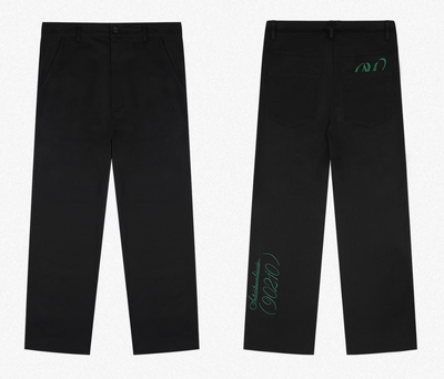 ANTIDOTE Green 3D Embroidered Pants