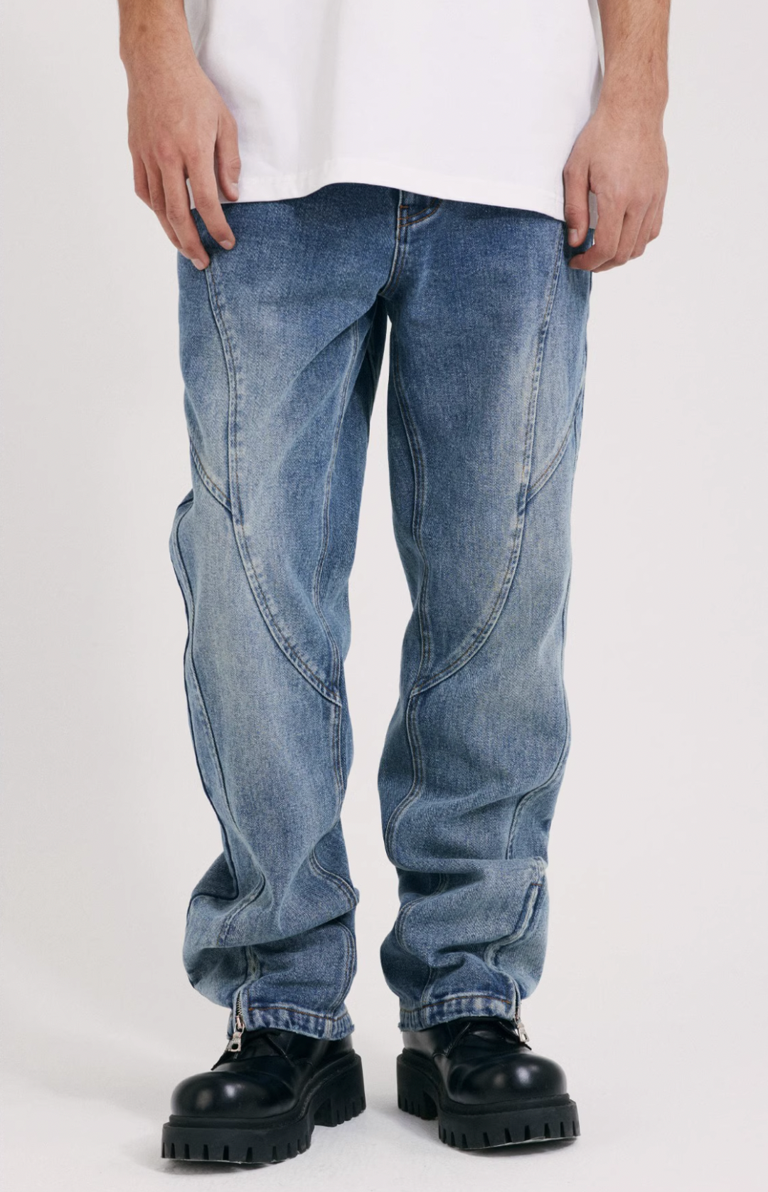 ANTIDOTE Washed Deconstruction Jeans