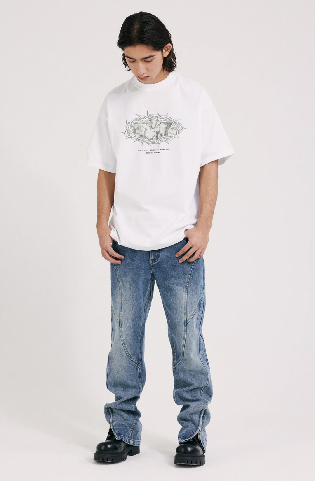 ANTIDOTE Washed Deconstruction Jeans