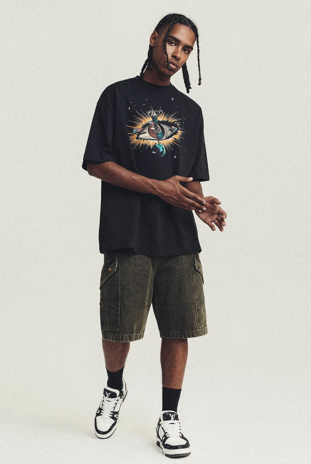 ANTIDOTE Washed Denim Multi Pocket Shorts