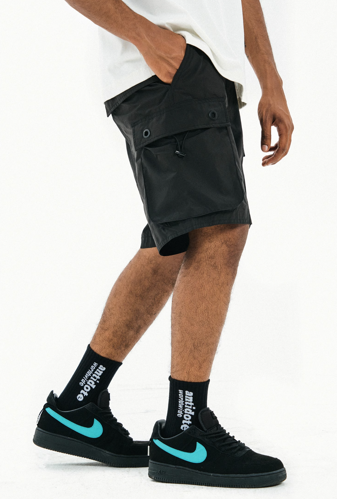 ANTIDOTE Pocket Structured Nylon Work Shorts