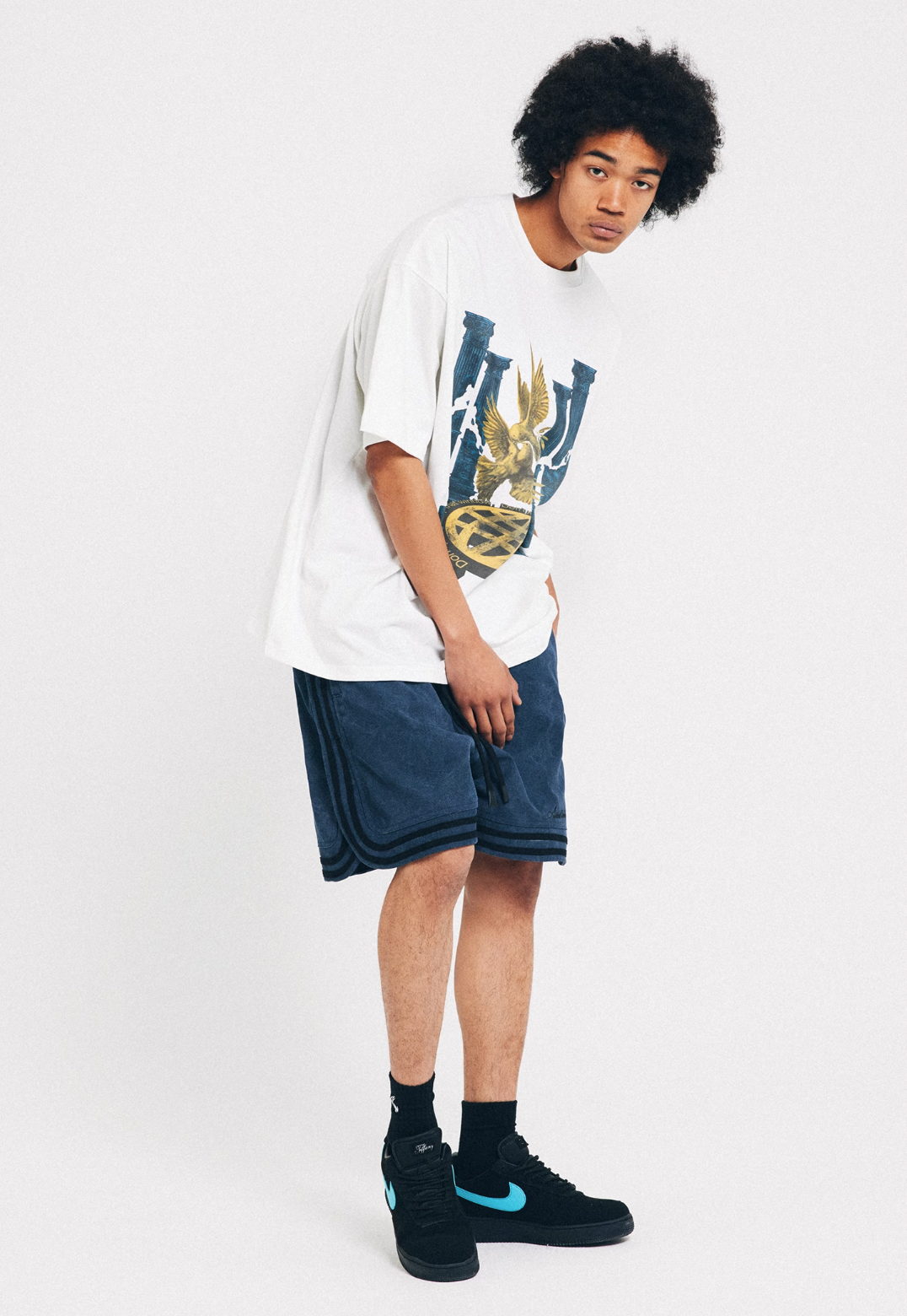 ANTIDOTE Washed Side Stripe Shorts