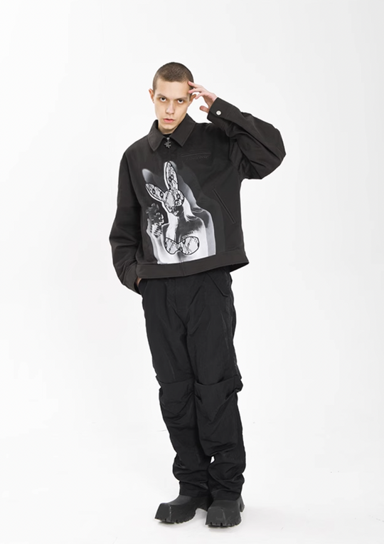 YADcrew Rabbit Lace Embroidery Digital Printing Jacket