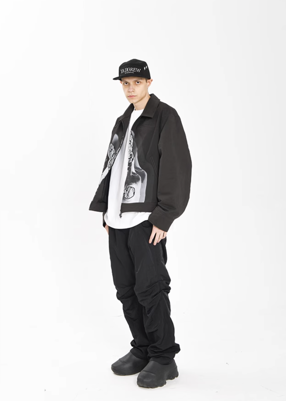 YADcrew Rabbit Lace Embroidery Digital Printing Jacket