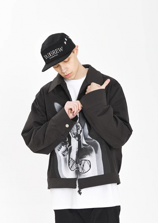YADcrew Rabbit Lace Embroidery Digital Printing Jacket