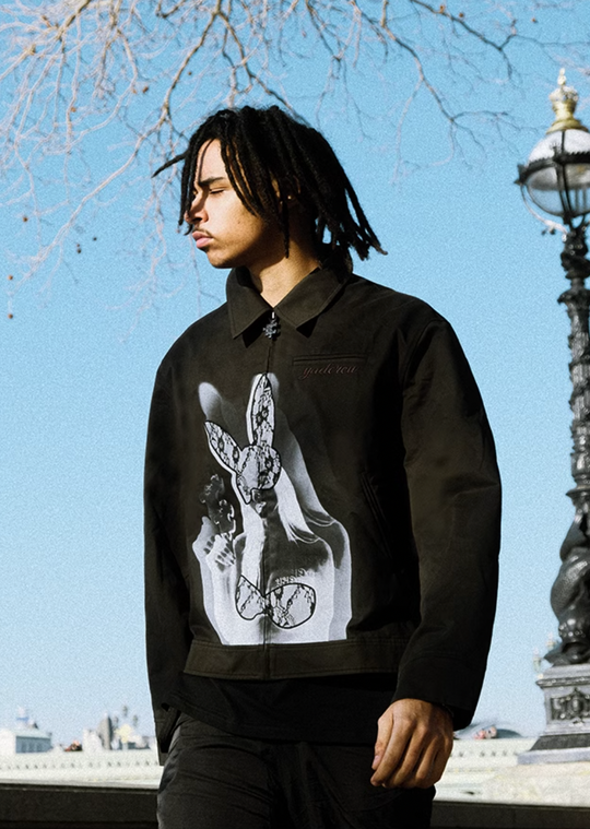 YADcrew Rabbit Lace Embroidery Digital Printing Jacket