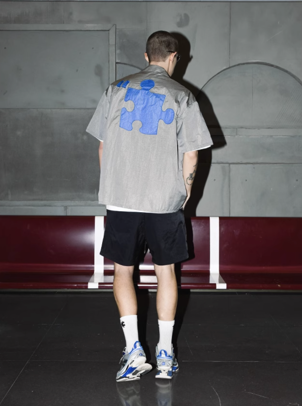 YADcrew Plastic Pattern Fabric Short Sleeved Shirt