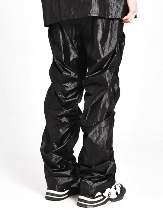 YADcrew Plastic Texture Fabric Pants