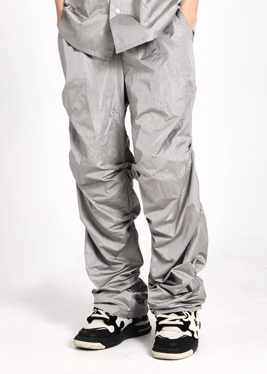 YADcrew Plastic Texture Fabric Pants