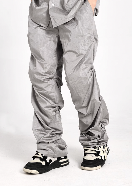 YADcrew Plastic Texture Fabric Pants